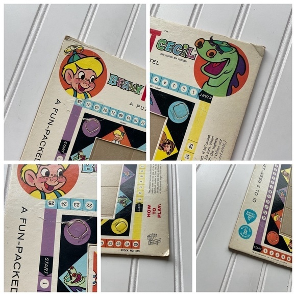 Vintage Mattel MATCH IT Puzzle Tile Game Beany and Cecil 1961 Rare Educational - Picture 5 of 7